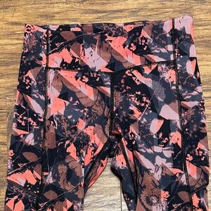 Lululemon Speed Up Leggings Flower Pink & Grey Tight 28” Nulu Size 6